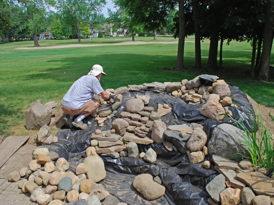 Adding rocks to a pond - Grass Roots Pond And Garden Adding rocks to a pond
