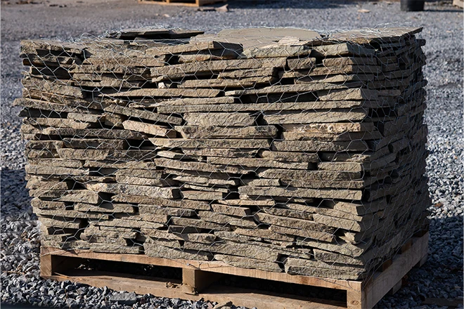 Pallet of stones you can use to build a pondless waterfall - Grass Roots Pond And Garden Pallet of stones you can use to build a pondless waterfall
