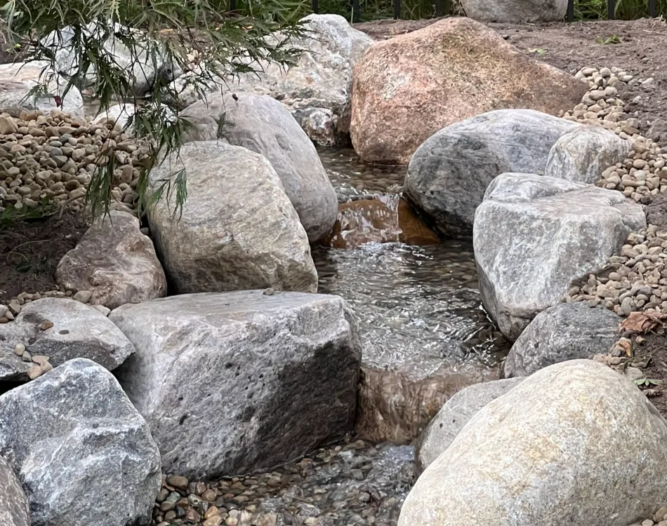 Running the water in the stream - Grass Roots Pond And Garden Running the water in the stream