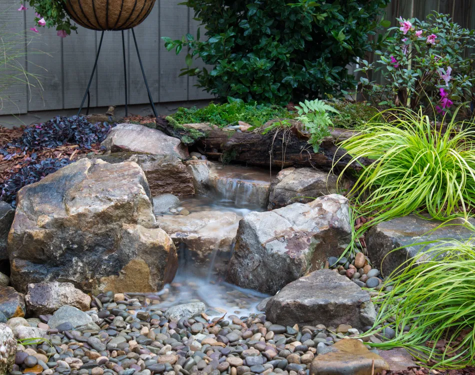 Custom-backyard-waterfall - Grass Roots Pond And Garden Custom backyard waterfall