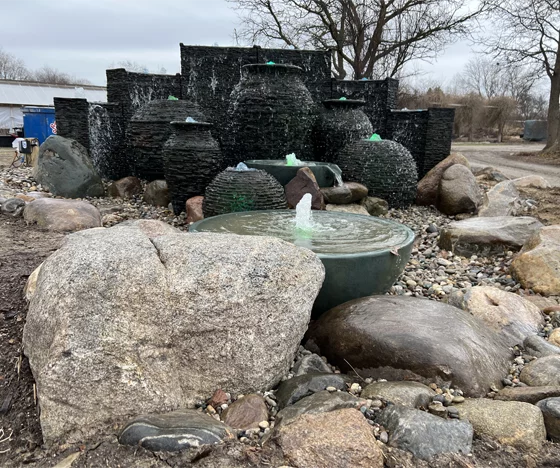Large Fountainscape Installation - Grass Roots Pond And Garden - Grass Roots Pond And Garden Large Fountainscape Installation